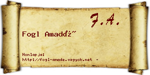 Fogl Amadé névjegykártya